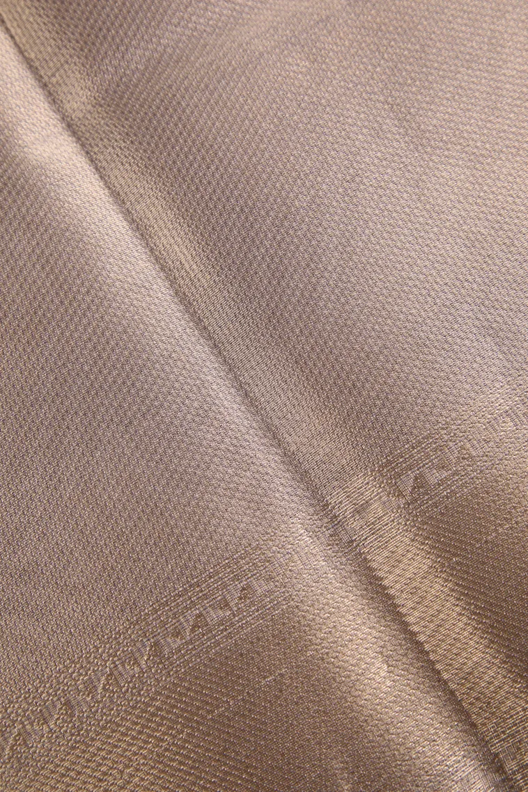 Crepe Pink Organza Saree with Bronze Zari Floral Patterns view 3