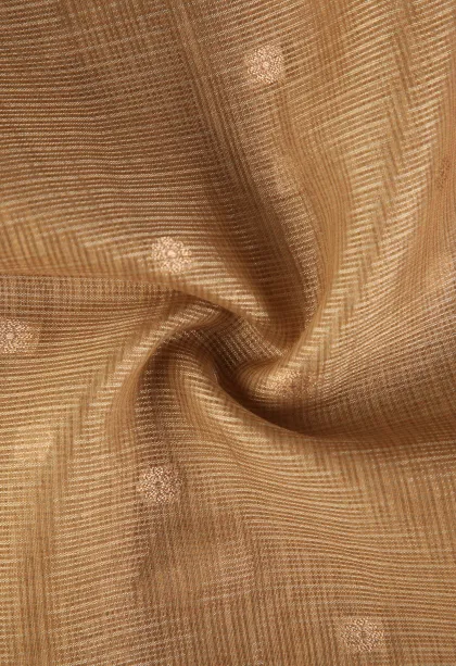 Oscar Gold Manipuri Cotton Sarees with Gold Zari Buttis (small Dots Or Motifs)