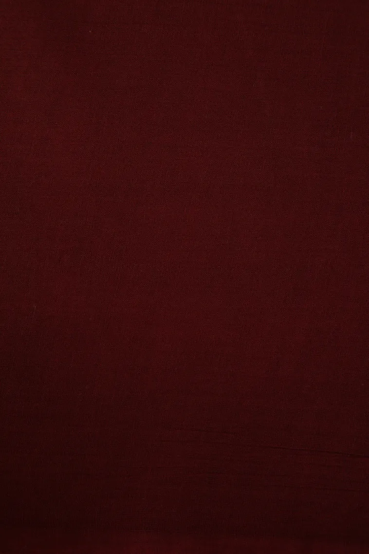 Berry Red Mul Mul Cotton Without Zari With Floral Patterns view 3