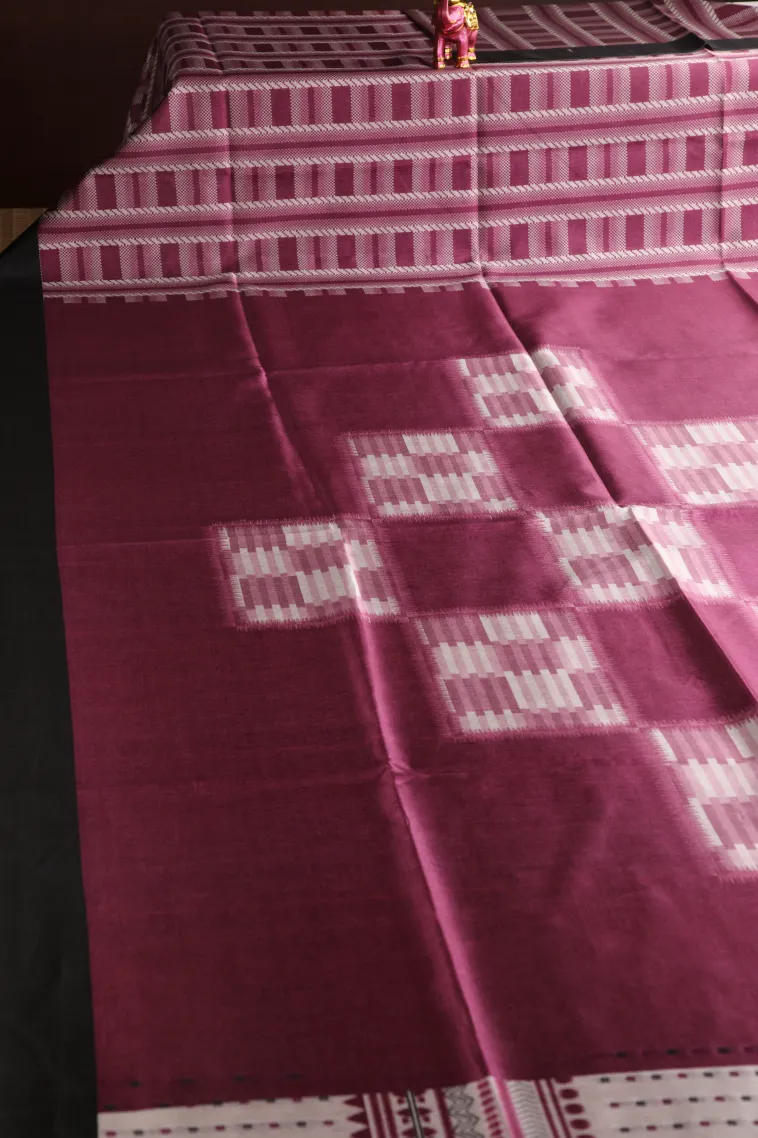 Mulberry Purple Tussar Saree with Antic Zari Jamandery Pattern view 2
