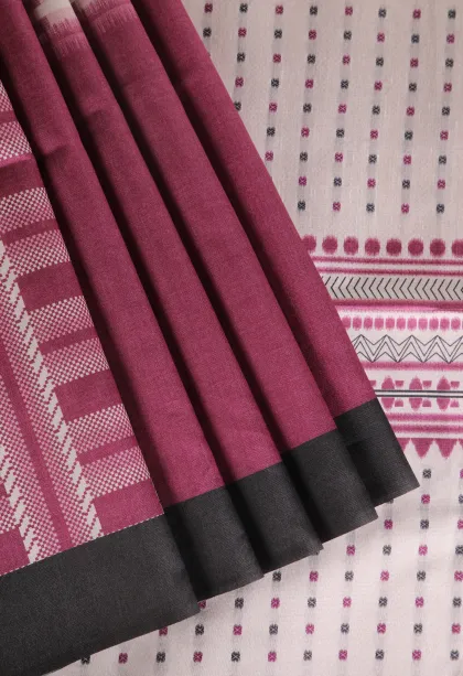 Mulberry Purple Tussar Saree with Antic Zari Jamandery Pattern