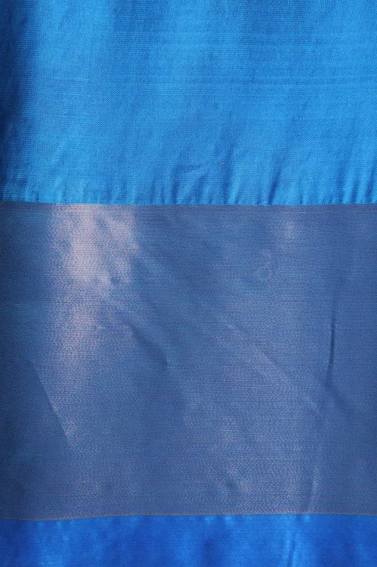 Fire Orange Pochampalli Saree Without Zari With Floral Patterns view 3
