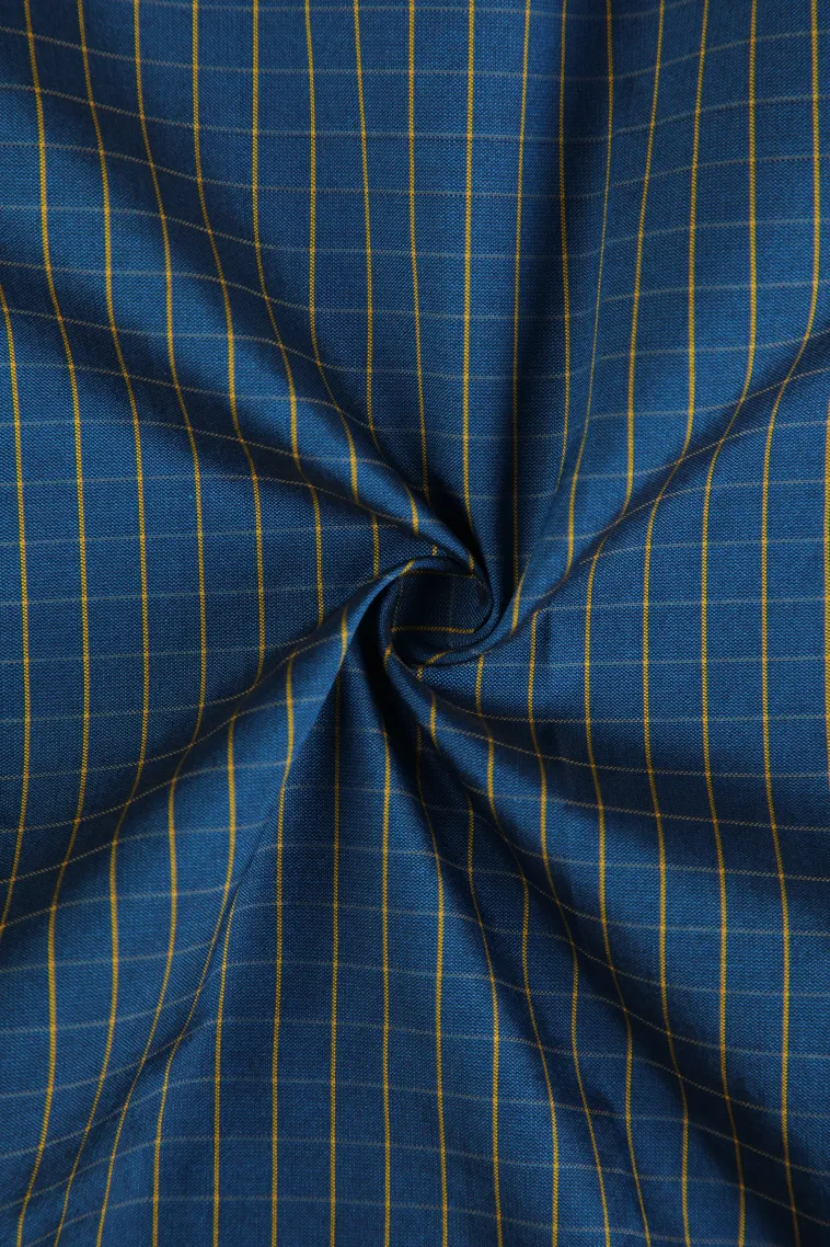 Cerulean Blue Soft Silk Saree with Gold Zari Checks And Puttas view 4