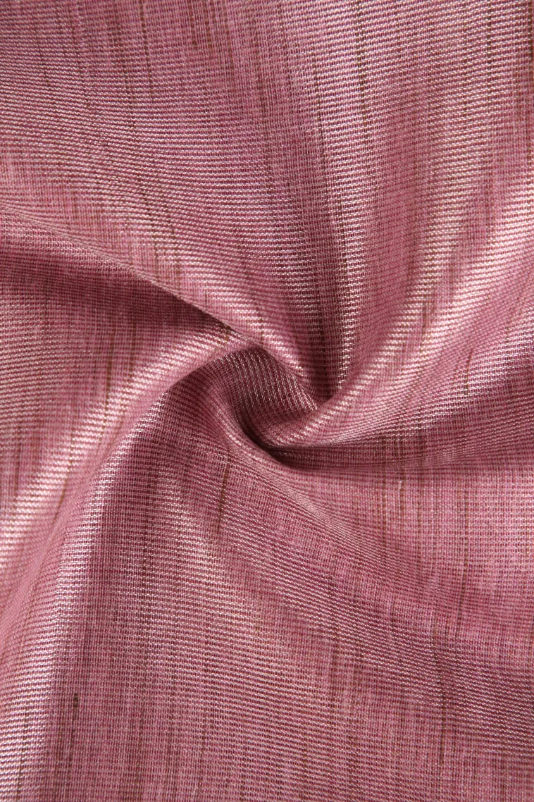 Crepe Pink Semi Tussar Silk Without Zari With Plain view 4
