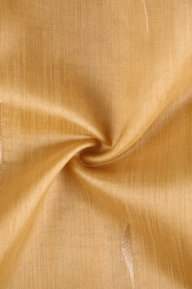 Cookie Yellow Silk Cotton Sarees with Gold Zari Buttis (small Dots Or Motifs) view 4