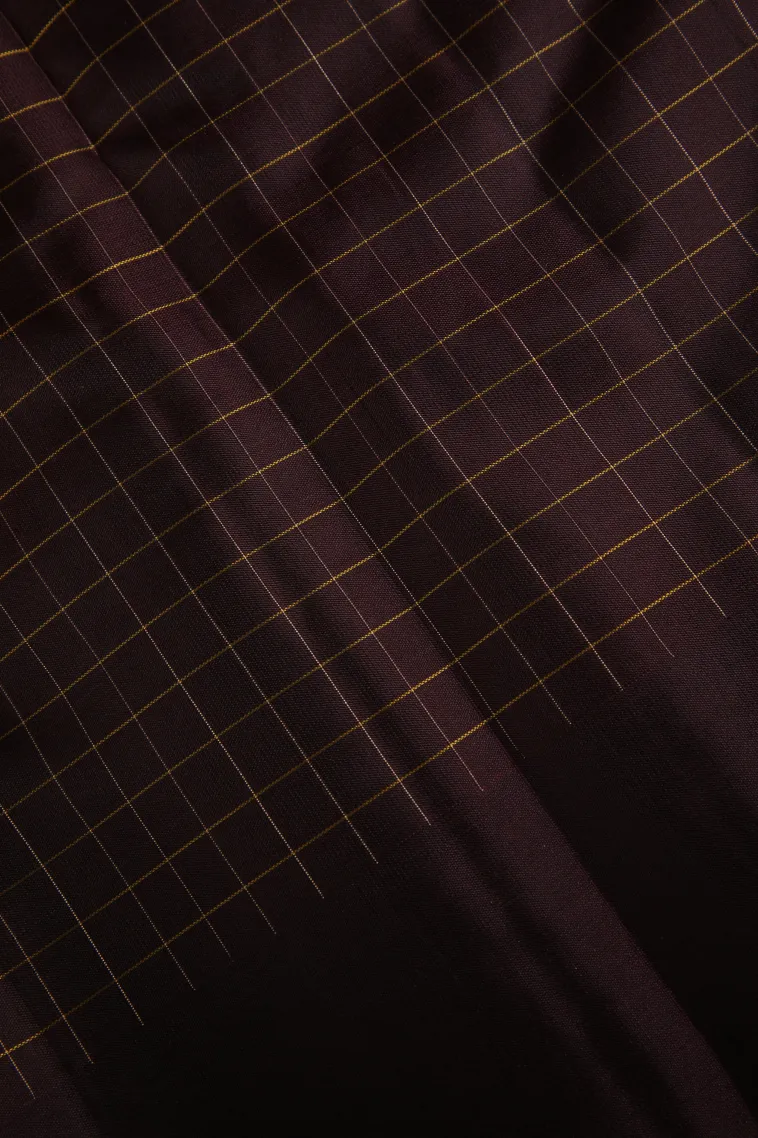 Gold Soft Silk Saree with Gold Zari Checks And Puttas view 3