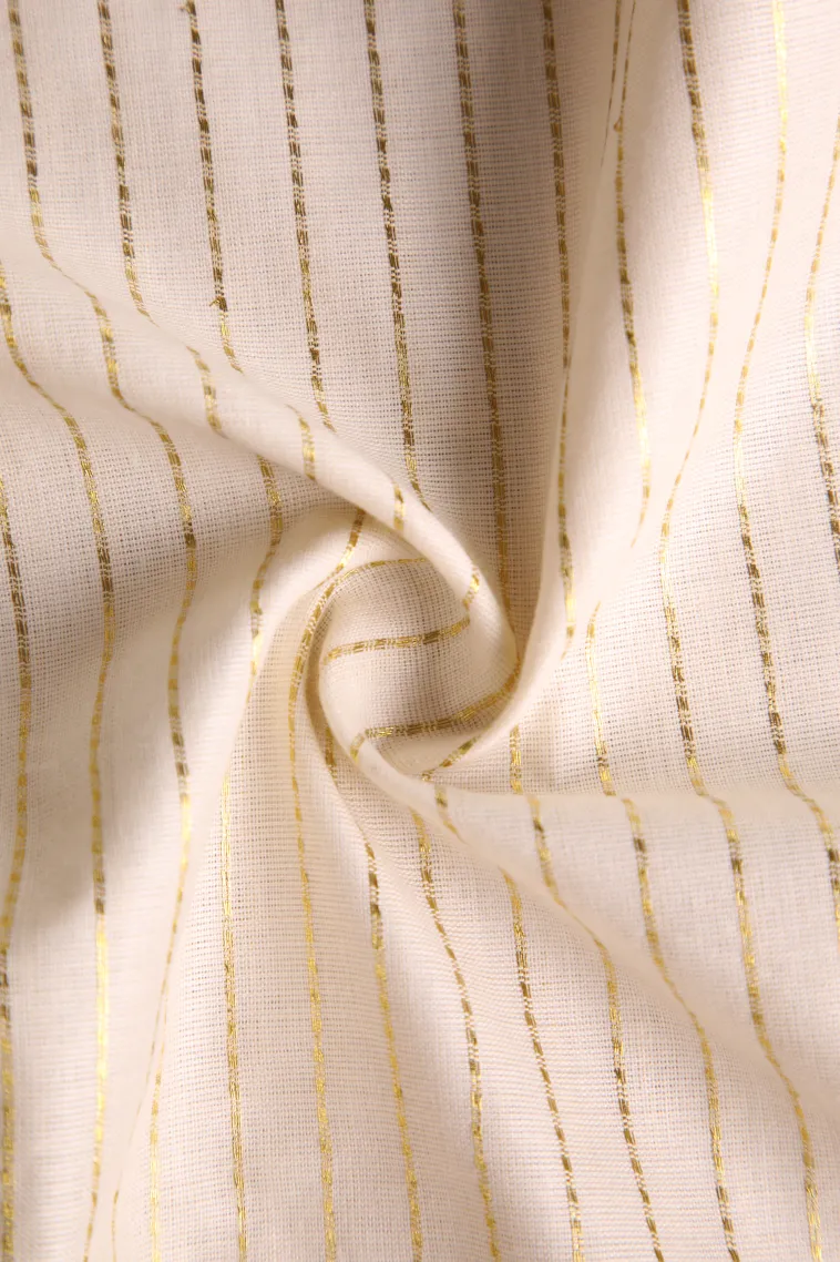 Cotton White Kasavu Sarees with Gold Zari Stripes view 4
