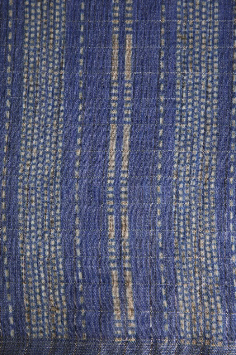 Strawberry Pink Semi Tussar Silk with Gold Zari Geometric Shapes view 3