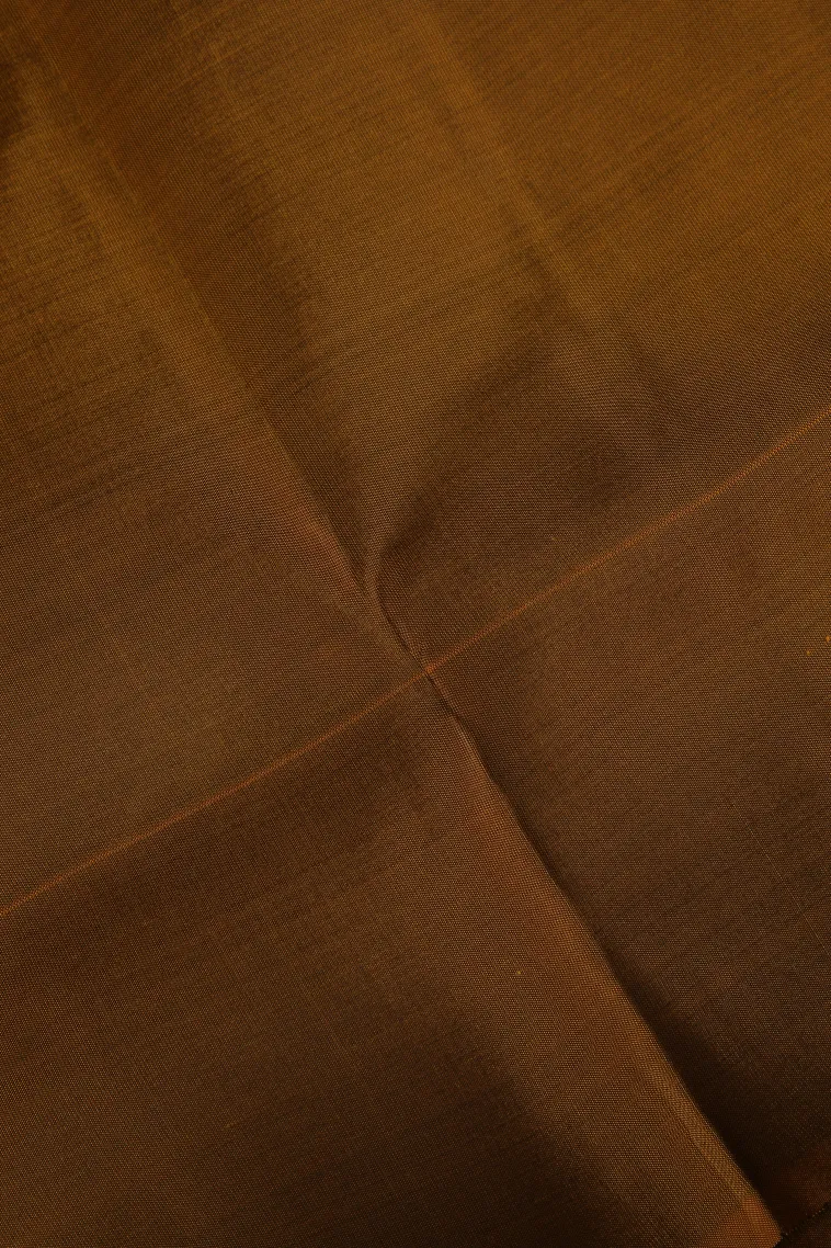 Berry Red Soft Silk Saree with Copper Zari Straipes And Puttas view 3
