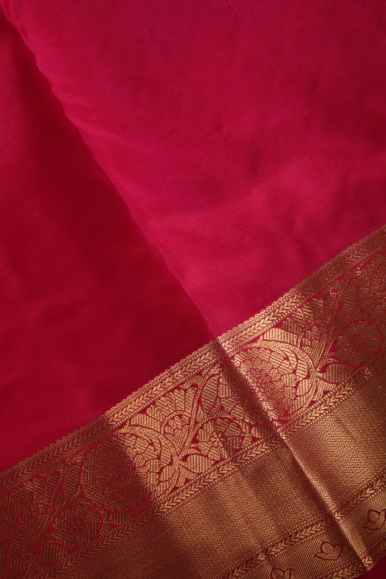 Olive Green Soft Silk Saree with Gold Zari Buttis (small Dots Or Motifs) view 3