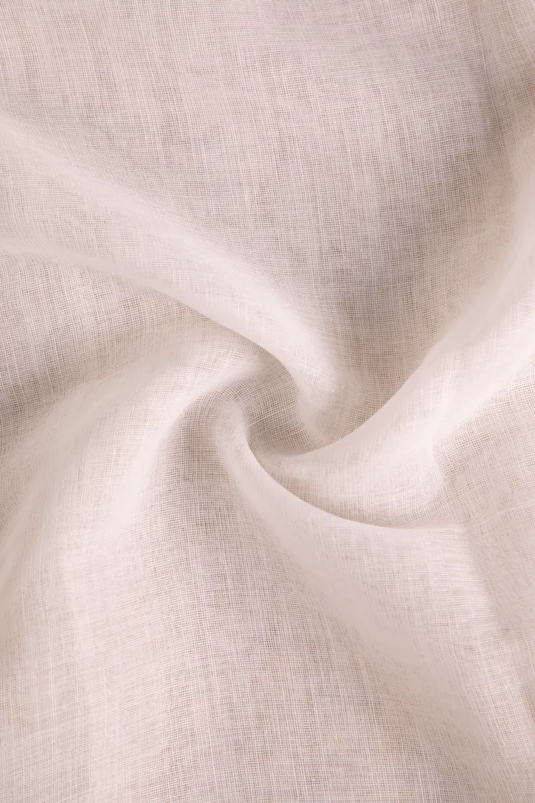 Cotton White Linen Saree Without Zari With Floral Patterns view 4