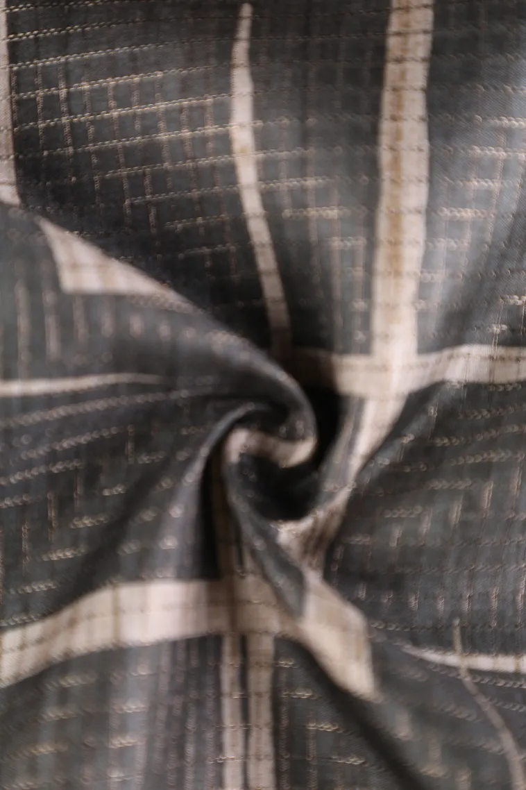 Asphalt Black Jute Sarees with Antic Zari Jamandery Pattern view 4