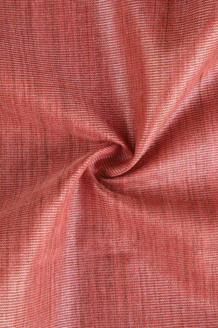 Peach Pink Semi Tussar Silk Without Zari With Plain view 4