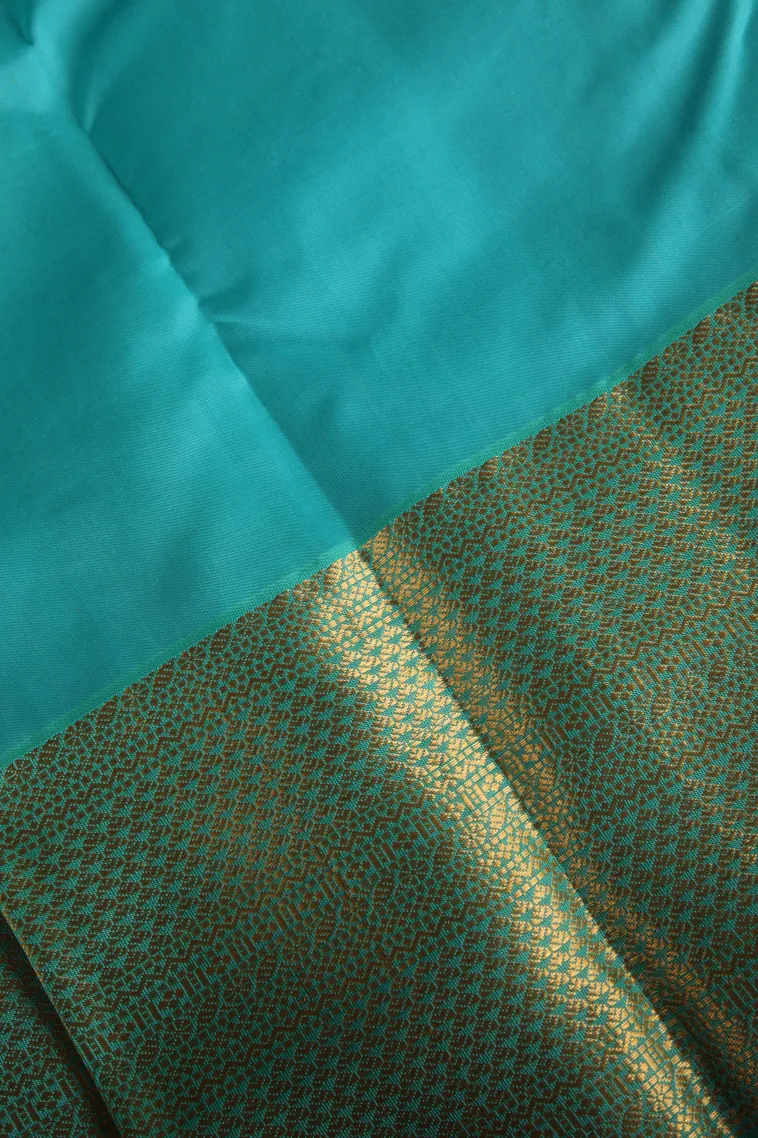 Carrot Orange Soft Silk Saree with Gold Zari Peacock Motifs view 3
