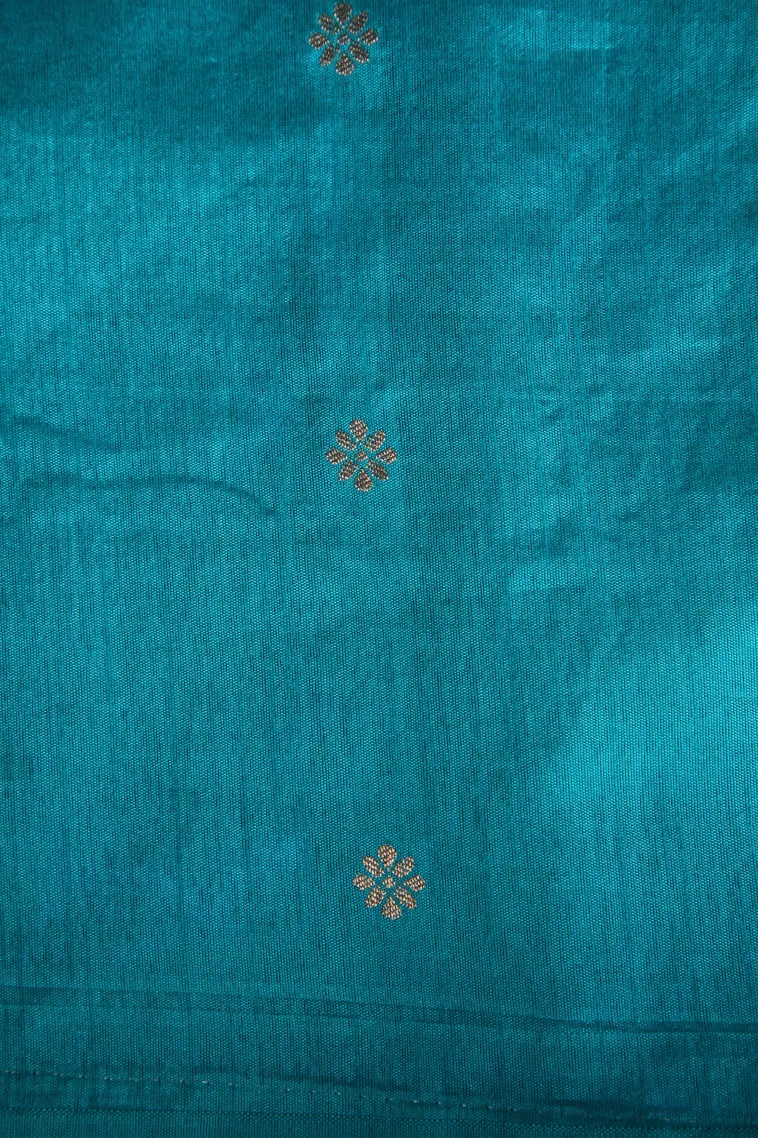 Strawberry Pink Banaras Sarees with Gold Zari Puttas view 3