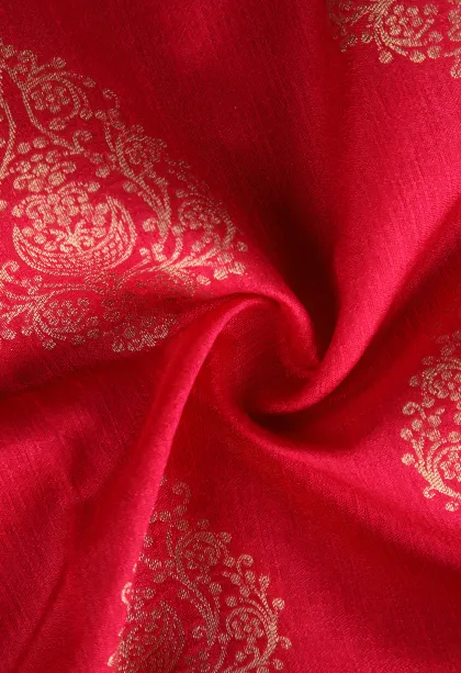 Strawberry Pink Banaras Sarees with Gold Zari Puttas