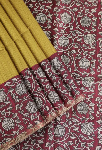 Macaroon Yellow Fancy Saree with Thread Zari Plain With Border