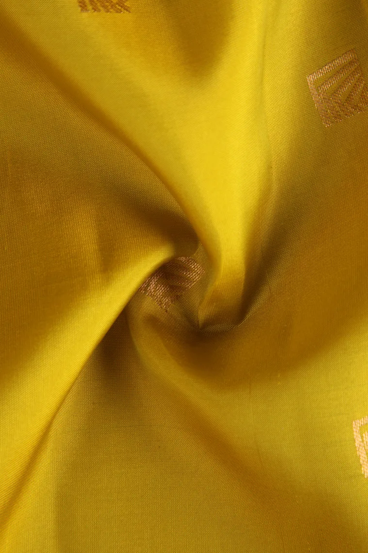 Lemon Yellow Soft Silk Saree with Gold Zari Buttis (small Dots Or Motifs) view 4