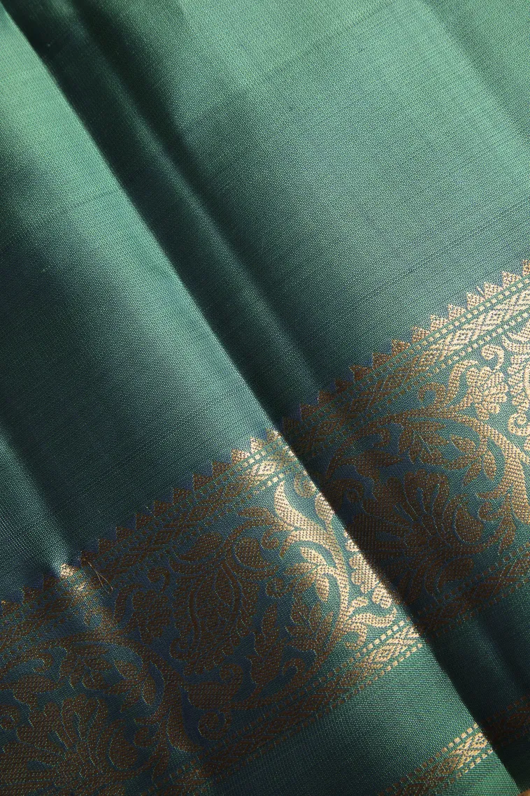 Pistachio Green Soft Silk Saree with Gold Zari Buttis (small Dots Or Motifs) view 3