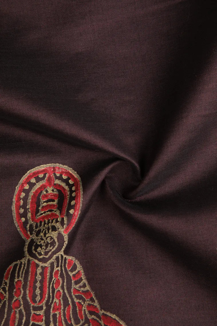 Coffee Brown Poly Cotton Sarees Without Zari With Plain view 4