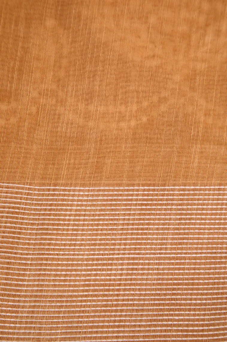 Cantaloupe Orange Manipuri Cotton Sarees Without Zari With Tree Mottif view 3