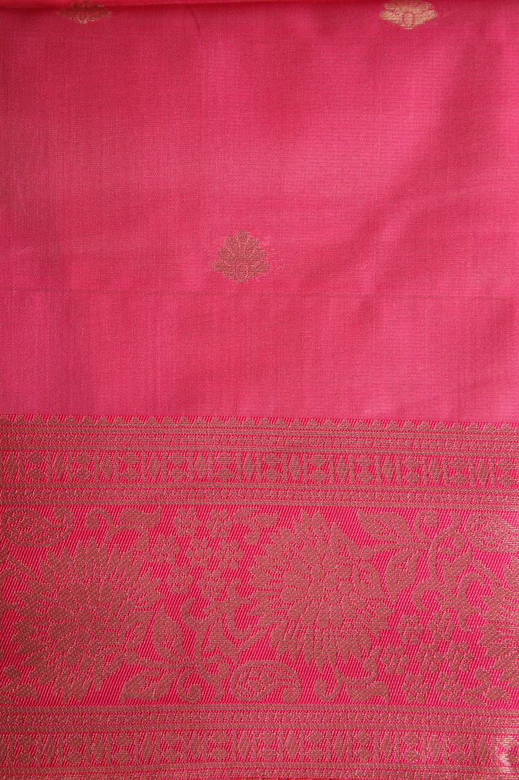 Sandollar Yellow Apoorva Silk Sarees with Bronze Zari Geometric Shapes view 3