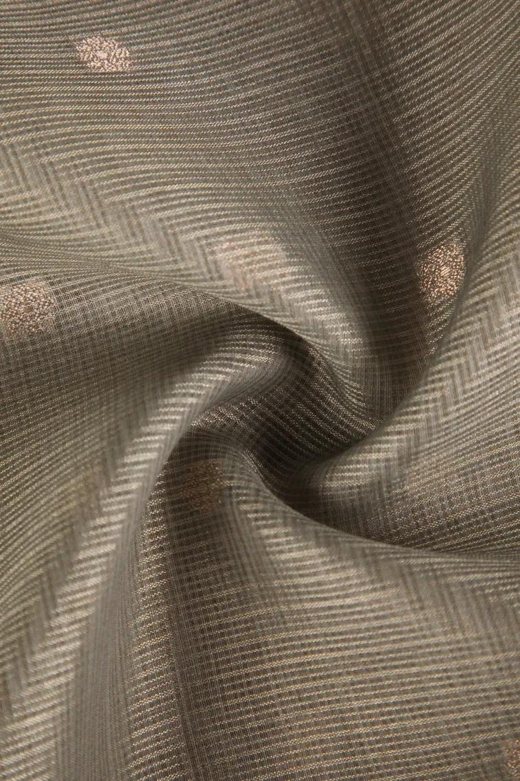 Pistachio Green Manipuri Cotton Sarees with Gold Zari Buttis (small Dots Or Motifs) view 4