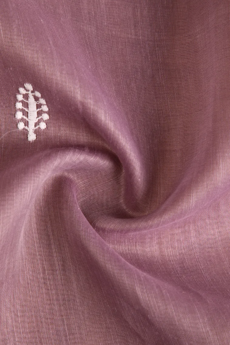 Grape Purple Manipuri Cotton Sarees Without Zari With Tree Mottif view 4