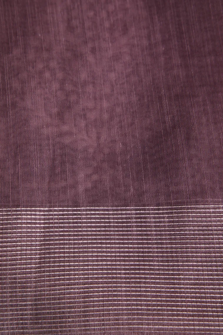 Grape Purple Manipuri Cotton Sarees Without Zari With Tree Mottif view 3