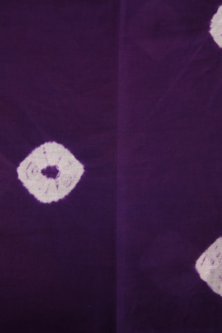 Viola Purple Mul Mul Cotton Without Zari With Pathik Motifs view 3