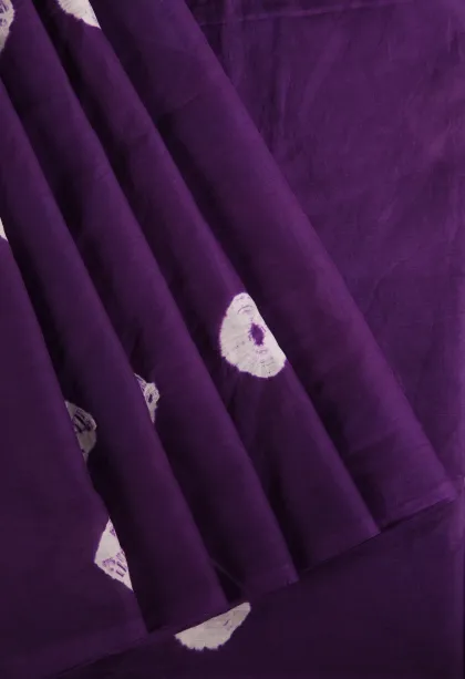 Viola Purple Mul Mul Cotton Without Zari With Pathik Motifs