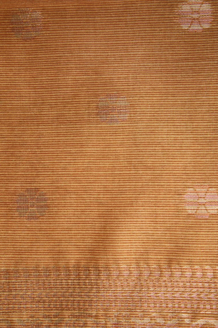 Merigold Orange Tussar Saree Without Zari With Jamandery Pattern view 3