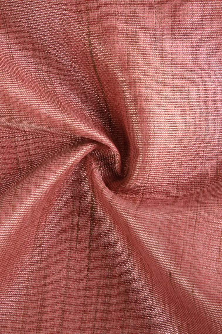 Salmon Pink Semi Tussar Silk Without Zari With Plain view 4
