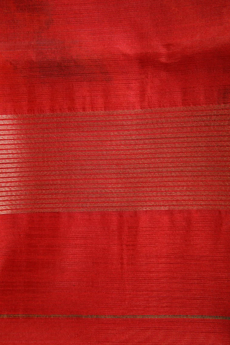 Carrot Orange Silk Cotton Sarees with Gold Zari Buttis (small Dots Or Motifs) view 3
