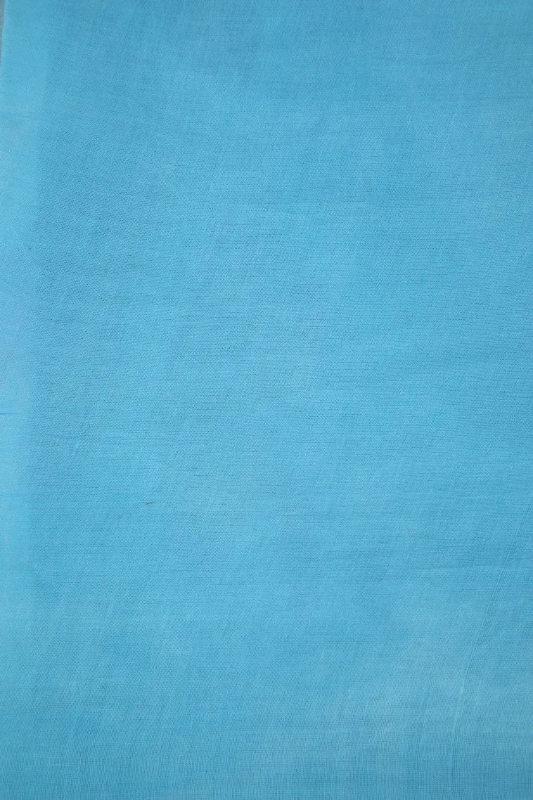 Cotton White Mul Mul Cotton Without Zari With Floral Patterns view 3