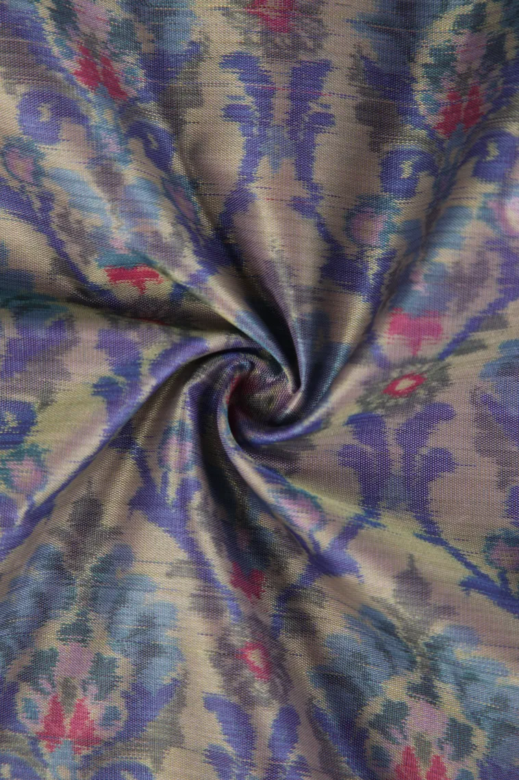 Pistachio Green Soft Silk Sarees with Bronze Zari Floral Patterns view 4
