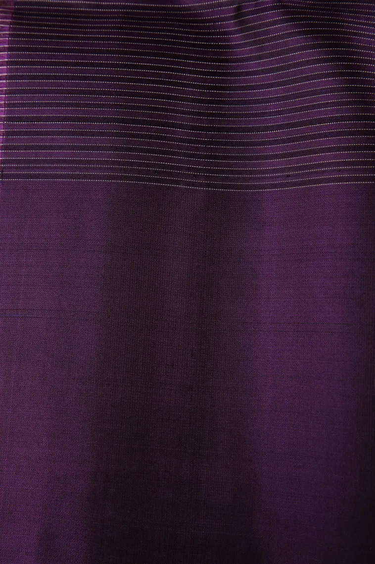 Viola Purple Soft Silk Saree with Gold And Silver Zari Stripes view 3