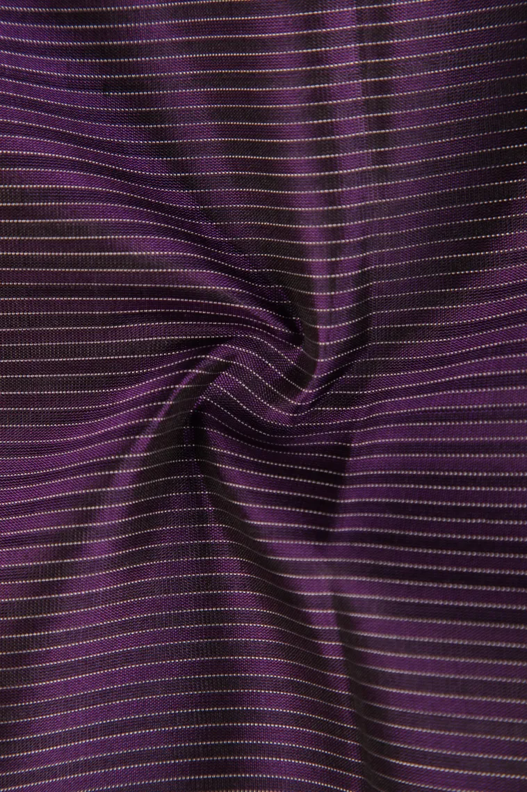 Viola Purple Soft Silk Saree with Gold And Silver Zari Stripes view 4