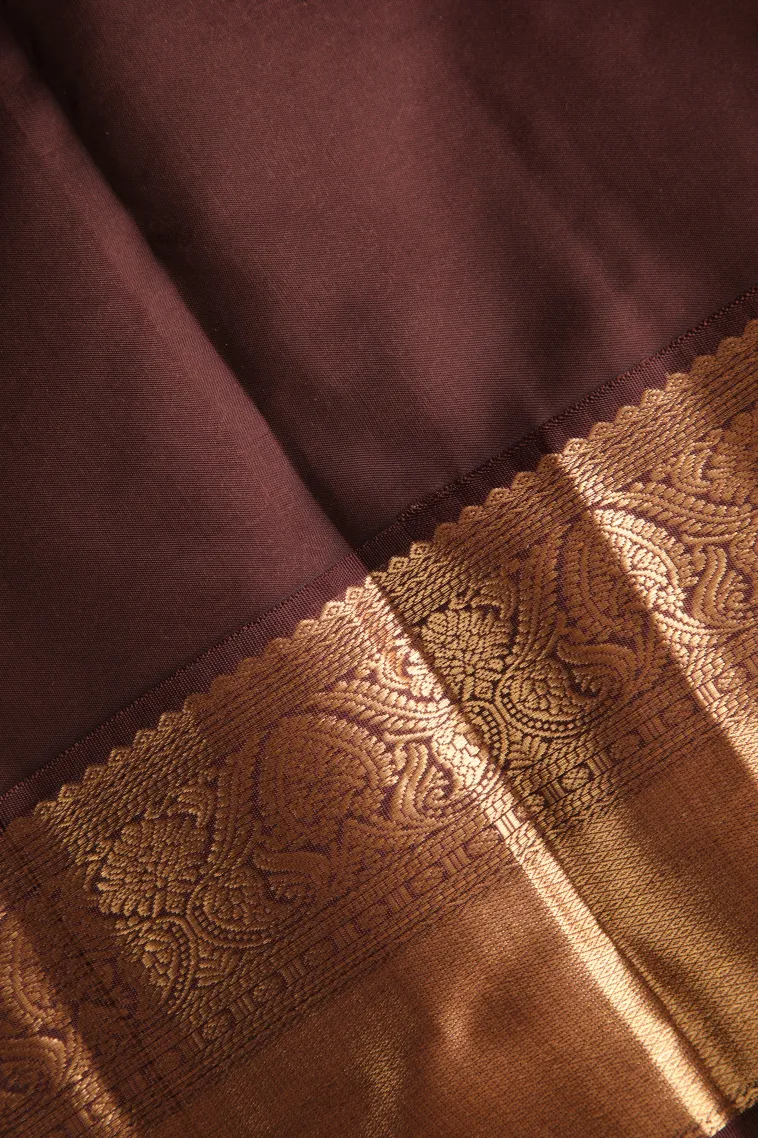 Amber Orange Soft Silk Saree with Gold Zari Buttis (small Dots Or Motifs) view 3