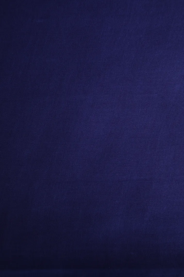 Daffane Blue Mul Mul Cotton Without Zari With Pathik Motifs view 3