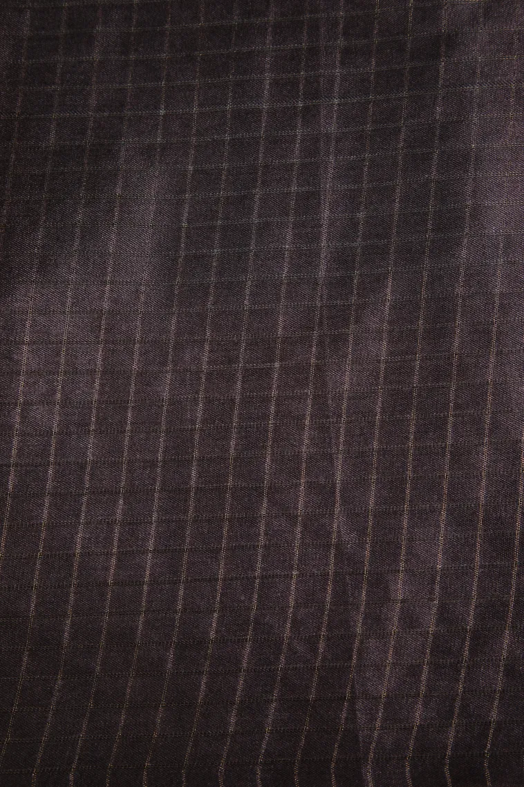 Teal Blue Tussar Saree with Gold Zari Checks view 3