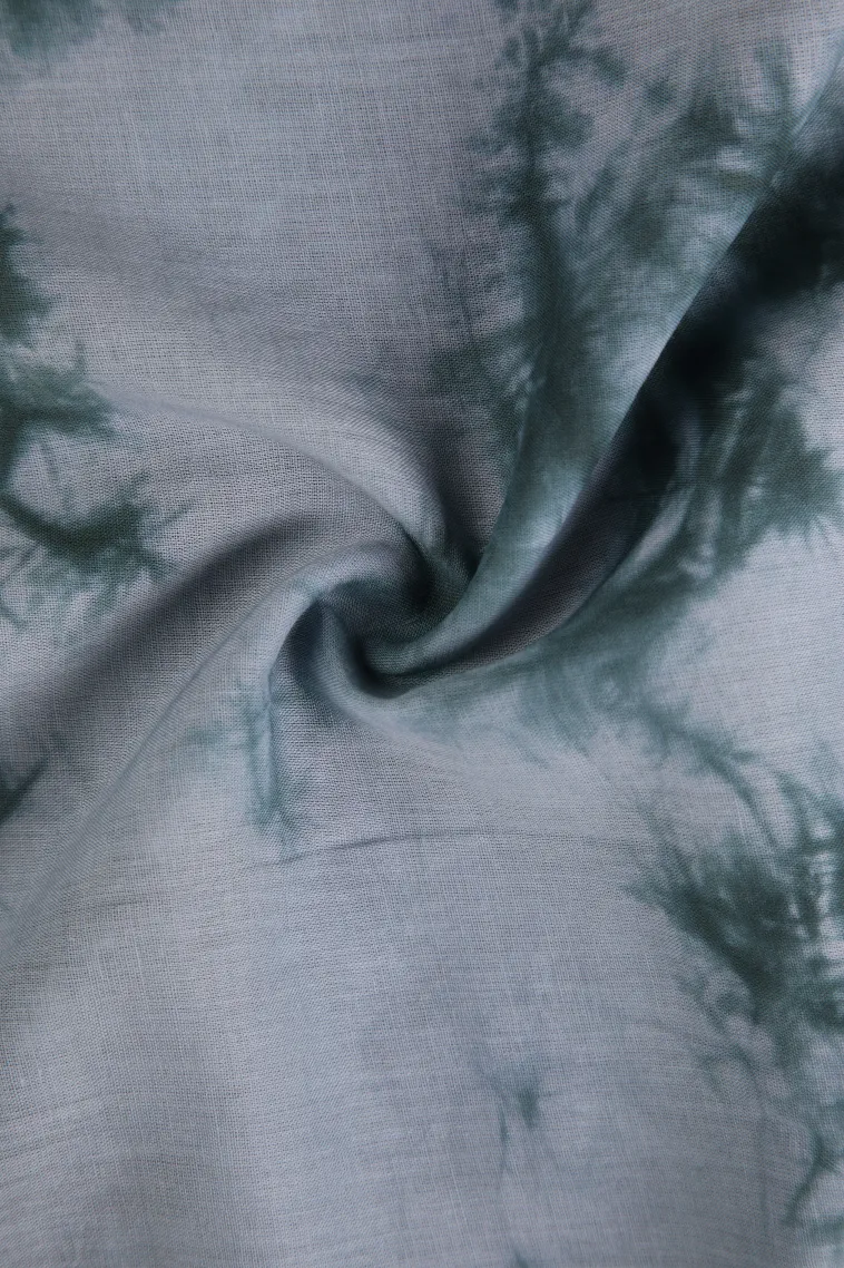 Stone Blue Mul Mul Cotton Without Zari With Pathik Motifs view 4