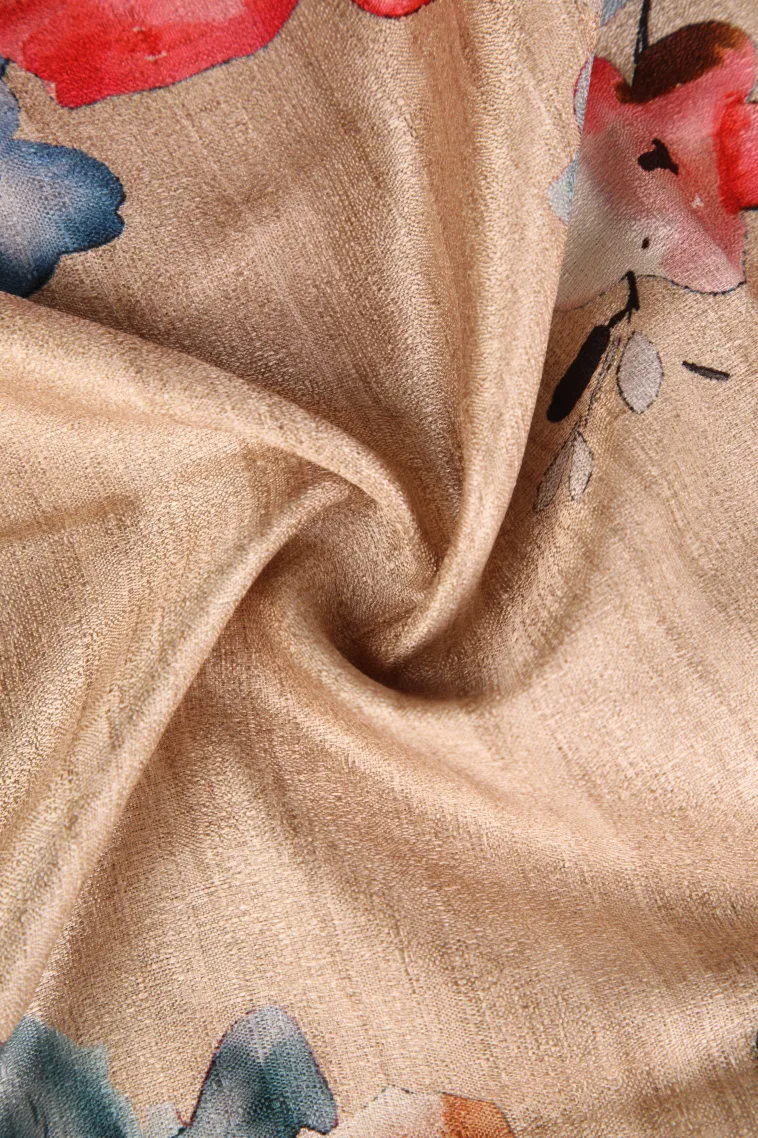 Sandollar Yellow Jute Sarees Without Zari With Floral Patterns view 4