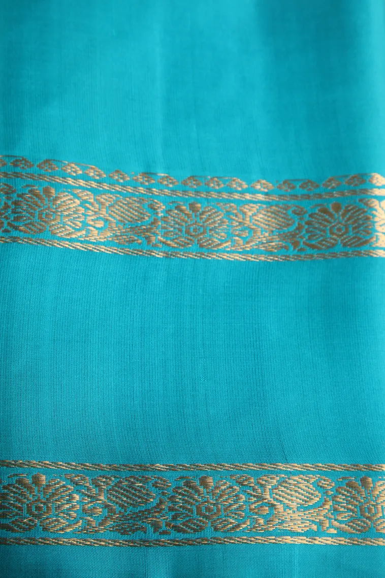 Tortilla Brown Soft Silk Saree with Gold Zari Temple Pattern view 3