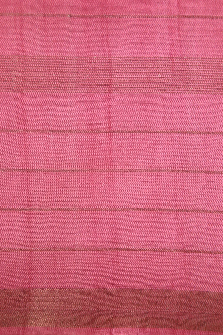 Ivory White Tussar Saree with Gold Zari Checks view 3