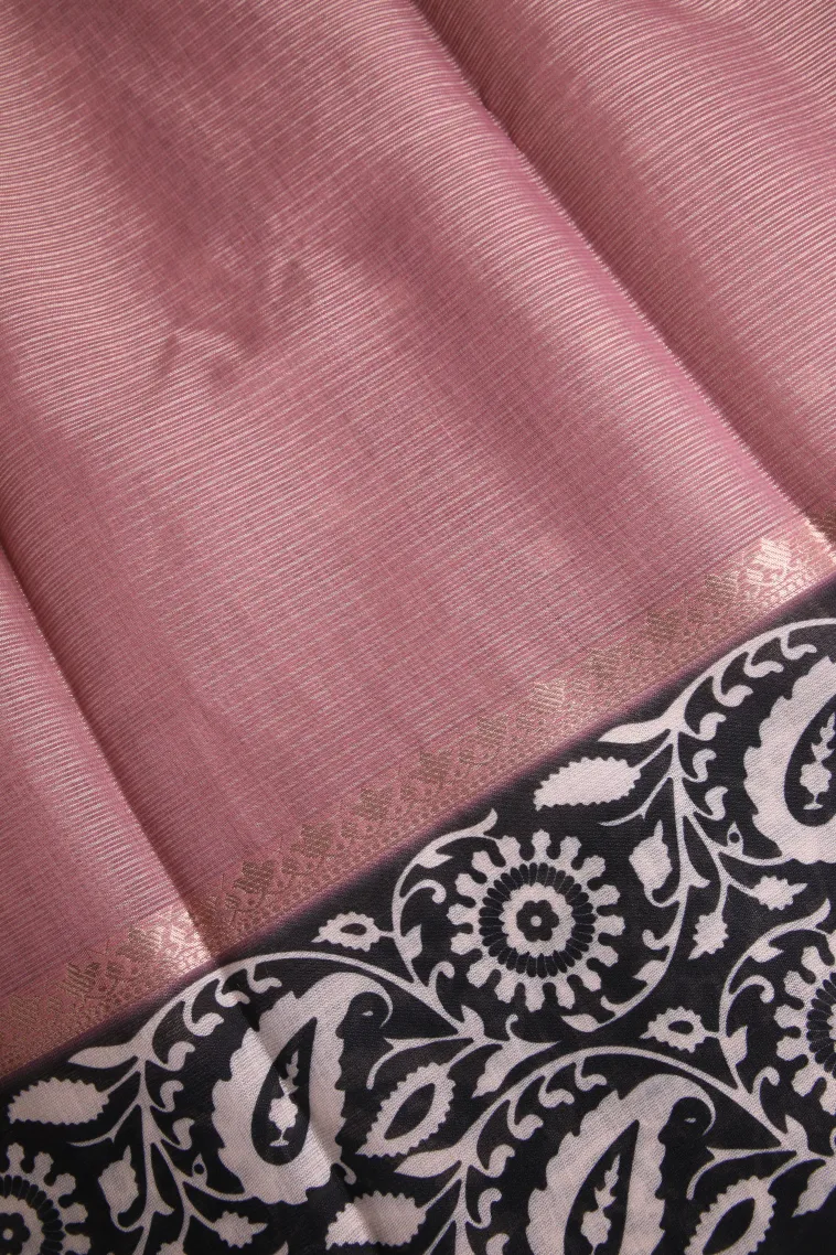 Lemonade Pink Manipuri Cotton Sarees with Gold Zari Buttis (small Dots Or Motifs) view 3