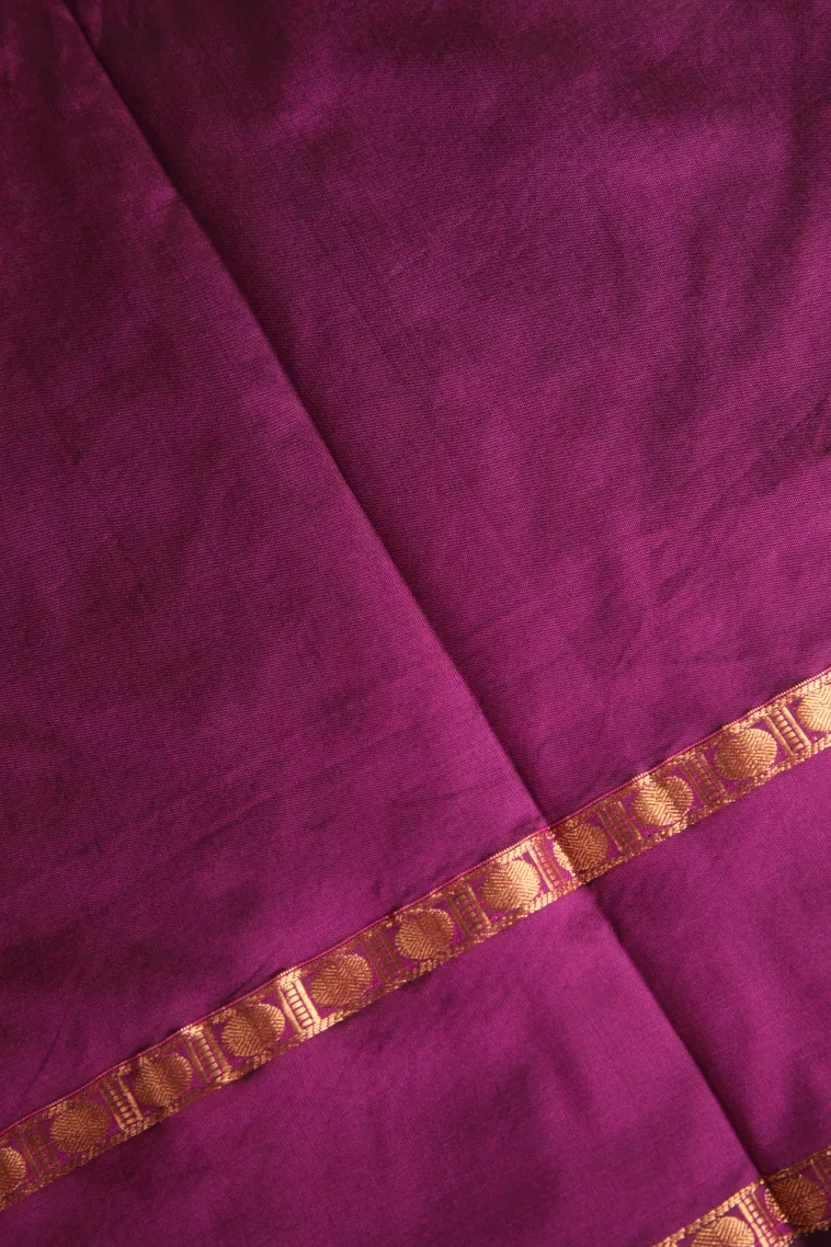 Magenta Purple Soft Silk Saree with Gold Zari Buttis (small Dots Or Motifs) view 3