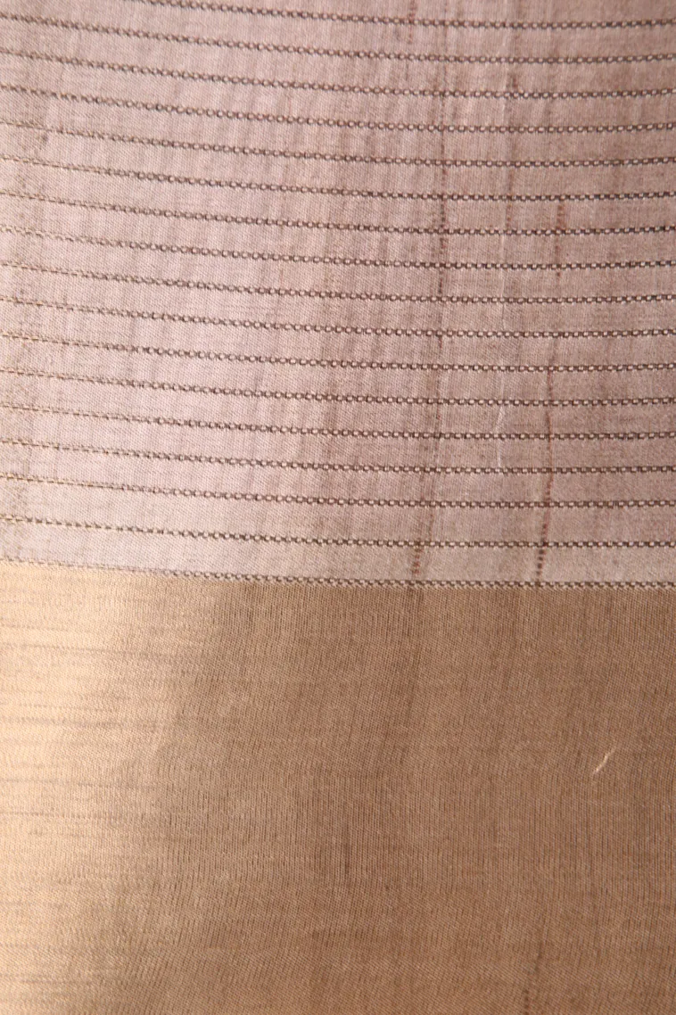 Rosewood Pink Jute Sarees with Gold Zari Floral Patterns view 3