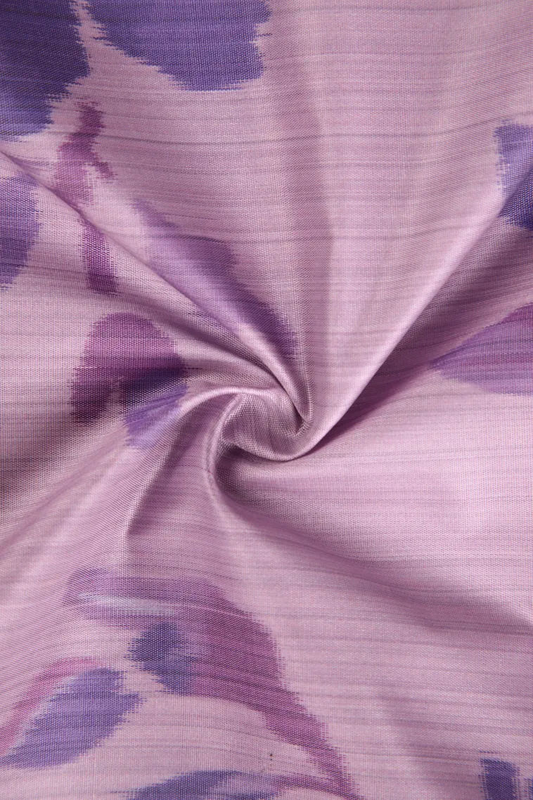 Periwinkle Purple Soft Silk Sarees with Bronze Zari Floral Patterns view 4
