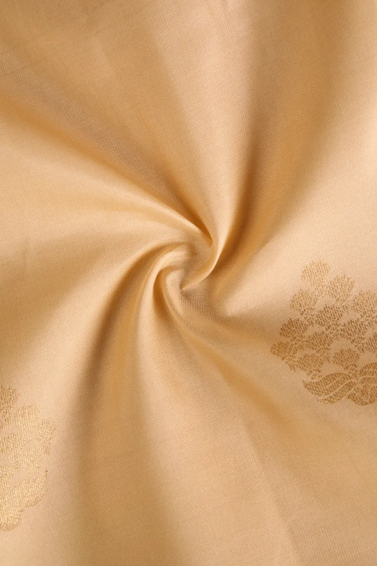 Cookie Yellow Soft Silk Saree with Gold Zari Buttis (small Dots Or Motifs) view 4